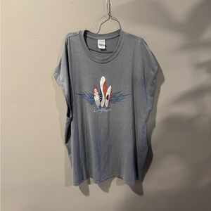 California Surfboard Y2K Blue Sleeveless Shirt 2XL